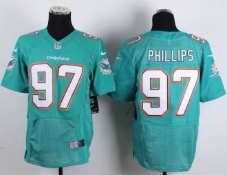 Nike Miami Dolphins #97 Jordan Phillips Aqua Green Team Color Men's Stitched NFL New Elite jersey