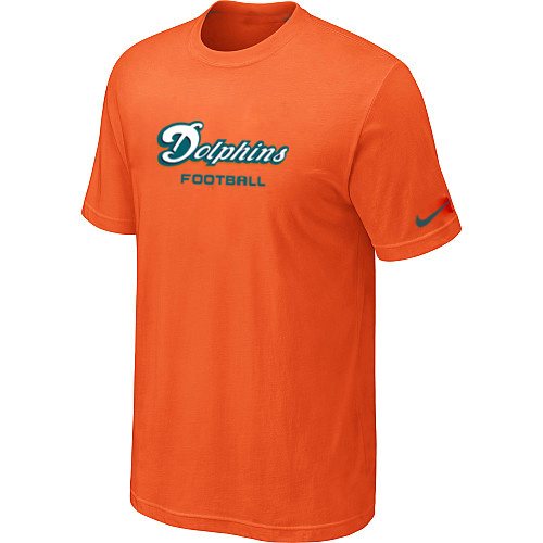 NEW NFL Miami Dolphins Sideline Legend Authentic Font Dri-fit T-Shirt Orange