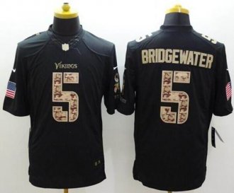 Nike Minnesota Vikings #5 Teddy Bridgewater Black NFL Limited Salute to service jersey