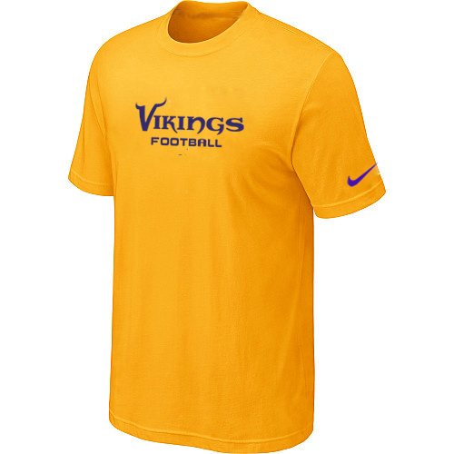 NEW NFL Minnesota Vikings Sideline Legend Authentic Font Dri-fit T-Shirt Yellow