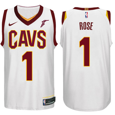 Nike NBA Cleveland Cavaliers #1 Derrick Rose Jersey 2017 18 New Season White Jersey