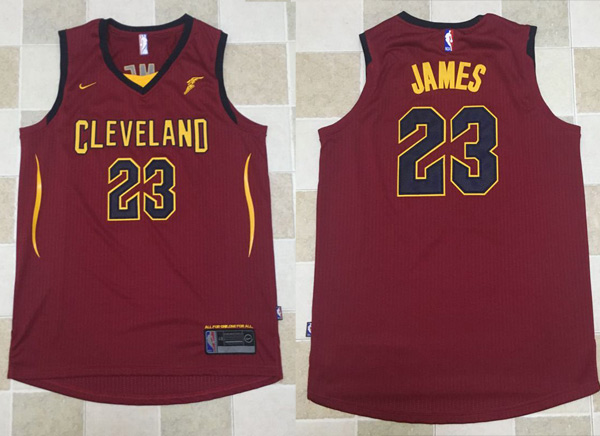 Nike NBA Cleveland Cavaliers #23 LeBron James Jersey 2017 18 New Season Wine Red Jersey