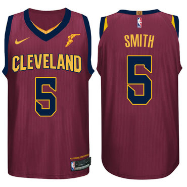 Nike NBA Cleveland Cavaliers #5 J.R. Smith Jersey 2017 18 New Season Wine Red Jersey