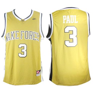 Nike NCAA Wake Forest Demon Deacons #3 Chris Paul Golden Jersey