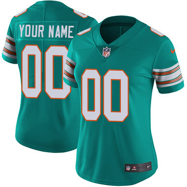 Nike NFL Miami Dolphins Vapor Untouchable Customized Elite Aqua Green Alternate Women's Jersey