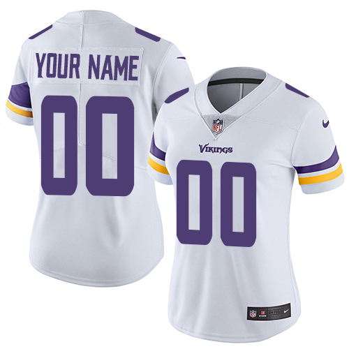 Nike NFL Minnesota Vikings Vapor Untouchable Customized Elite White Road Women's Jersey