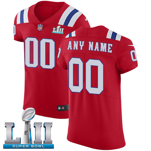Nike NFL New England Patriots Vapor Untouchable Customized Super Bowl LII Elite Red Alternate Men's Jersey