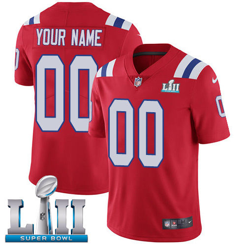 Nike NFL New England Patriots Vapor Untouchable Customized Super Bowl LII Limited Red Alternate Men's Jersey