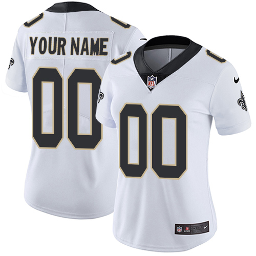 Nike NFL New Orleans Saints Vapor Untouchable Customized Elite White Road Women's Jersey
