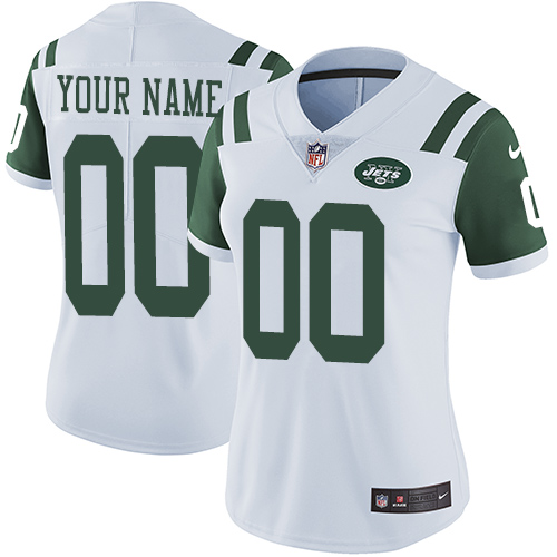 Nike NFL New York Jets Vapor Untouchable Customized Elite White Road Women's Jersey
