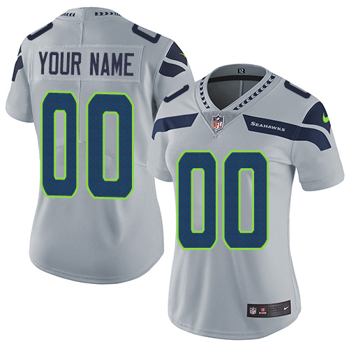 Nike NFL Seattle Seahawks Vapor Untouchable Customized Limited Grey Alternate Women's Jersey