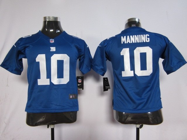 NFL Youth New York Giants 10 Eli Manning Blue Jerseys 