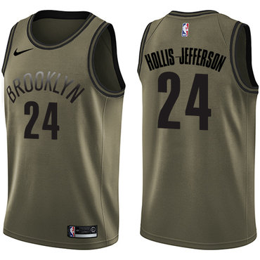 Nike Nets #24 Rondae Hollis-Jefferson Green Salute to Service NBA Swingman Jersey