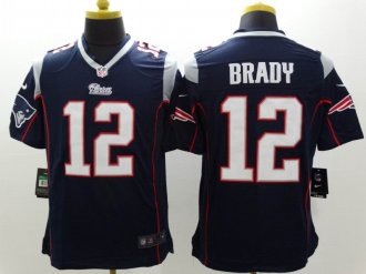 Nike New England Patriots #12 Brady Blue Team Color Men's NFL Limited Jerseys