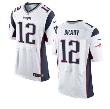 Nike New England Patriots #12 Tom Brady White Men's Stitched NFL New Elite Jersey
