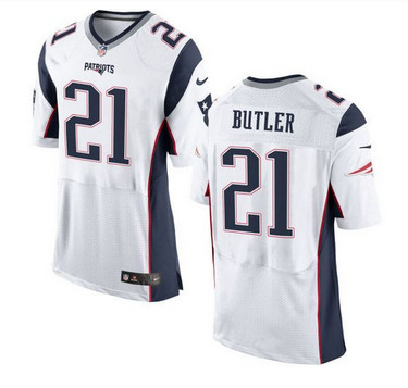 Nike New England Patriots #21 Malcolm Butler White Men's Stitched NFL New Elite Jersey