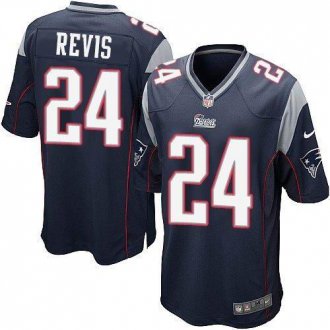 Nike New England Patriots #24 Darrelle Revis Navy Blue Team Color NFL Game Jersey