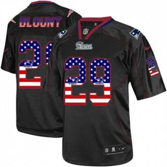 Nike New England Patriots #29 LeGarrette Blount Black NFL Elite USA Flag Fashion Jersey
