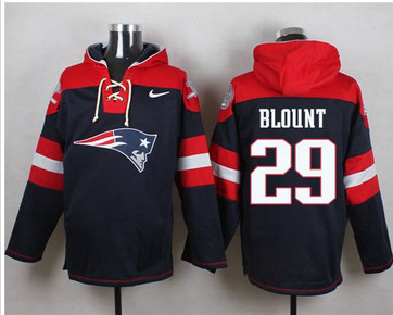 Nike New England Patriots #29 LeGarrette Blount Navy Blue Player Pullover NFL Hoodie