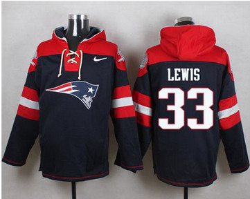 Nike New England Patriots #33 Dion Lewis Navy Blue Player Pullover NFL Hoodie