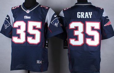 Nike New England Patriots #35 Jonas Gray Blue Elite Jersey.png