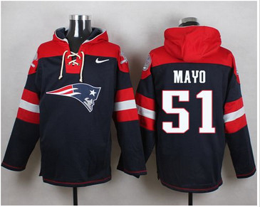 Nike New England Patriots #51 Jerod Mayo Navy Blue Player Pullover NFL Hoodie