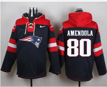 Nike New England Patriots #80 Danny Amendola Navy Blue Player Pullover NFL Hoodie