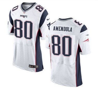 Nike New England Patriots #80 Danny Amendola White Men's Stitched NFL New Elite Jersey