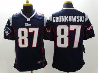 Nike New England Patriots #87 Gronkowski Blue Team Color Men's NFL Limited Jerseys