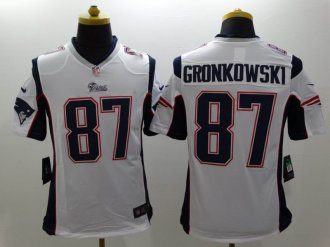 Nike New England Patriots #87 Gronkowski White Men's NFL Limited Jerseys