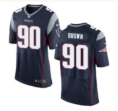 Nike New England Patriots #90 Malcom Brown Navy Blue Team Color Men's Stitched NFL New Elite Jersey