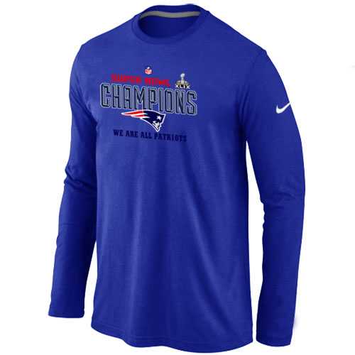 Nike New England Patriots Majestic Blue Super Bowl XLIX Long Sleeve T-Shirts