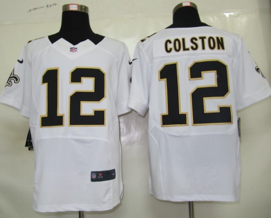 Nike New Orleans Saints #12 Marques Colston White Elite Style Jersey