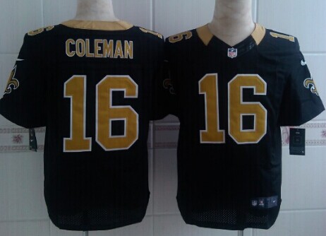 Nike New Orleans Saints #16 Brandon Coleman Black Elite Jersey
