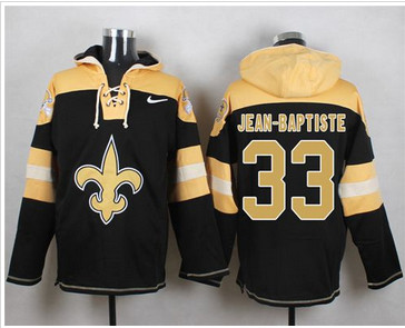 Nike New Orleans Saints #33 Stanley Jean-Baptiste Black Player Pullover NFL Hoodie