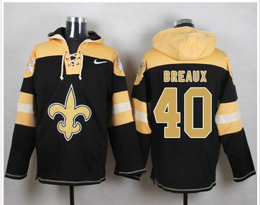 Nike New Orleans Saints #40 Delvin Breaux Black Player Pullover NFL Hoodie