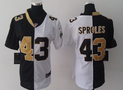 Nike New Orleans Saints #43 Darren Sproles Black_White Two Tone Womens Jersey