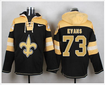 Nike New Orleans Saints #73 Jahri Evans Black Player Pullover NFL Hoodie