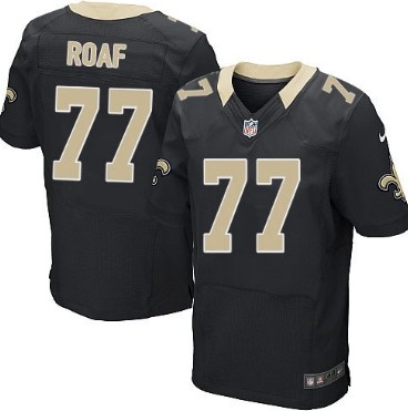Nike New Orleans Saints #77 Willie Roaf Black Elite Jersey 