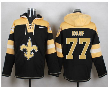 Nike New Orleans Saints #77 Willie Roaf Black Player Pullover NFL Hoodie