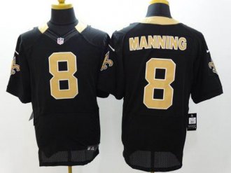 Nike New Orleans Saints #8 Archie Manning Black Team Color NFL Elite Jersey