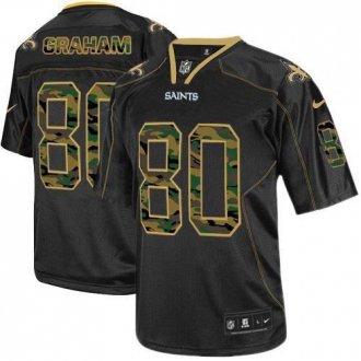 Nike New Orleans Saints #80 Jimmy Graham Black NFL Elite Camo Fashion Jersey