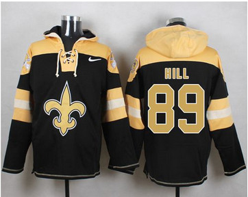 Nike New Orleans Saints #89 Josh Hill Black Player Pullover NFL Hoodie