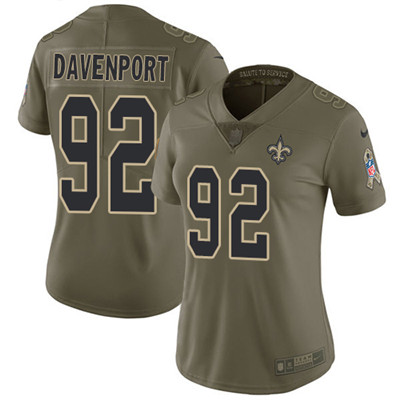 Nike New Orleans Saints #92 Marcus Davenport White Women's Stitched NFL Vapor Untouchable Limited Jersey