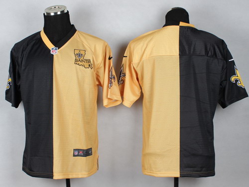 Nike New Orleans Saints Blank Black_Gold Two Tone Elite Jersey