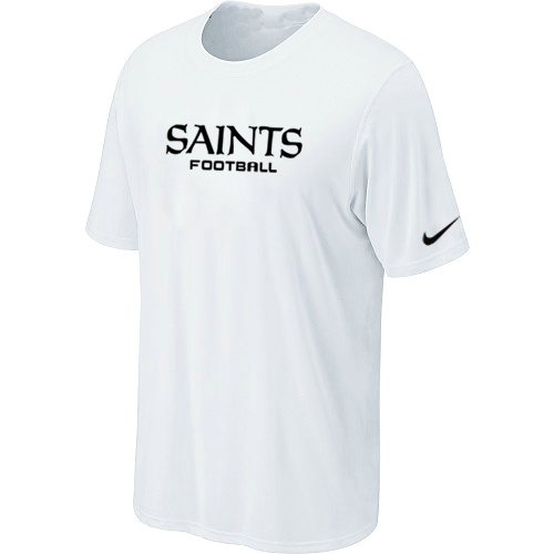 NEW NFL New Orleans Saints Sideline Legend Authentic Font Dri-fit T-Shirt White