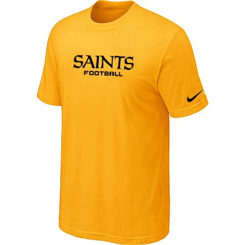 NEW NFL New Orleans Saints Sideline Legend Authentic Font Dri-fit T-Shirt Yellow