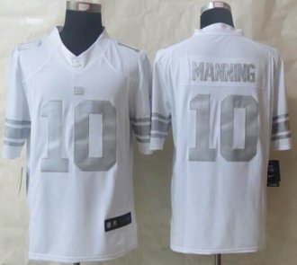 Nike New York Giants #10 Eli Manning White NFL Limited Platinum Jersey