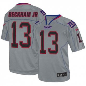 Nike New York Giants #13 Odell Beckham Jr Lights Out Grey Elite NFL Jersey
