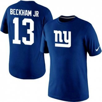 Nike New York Giants #13 Odell Beckham Jr Name & Number NFL T-Shirt Blue